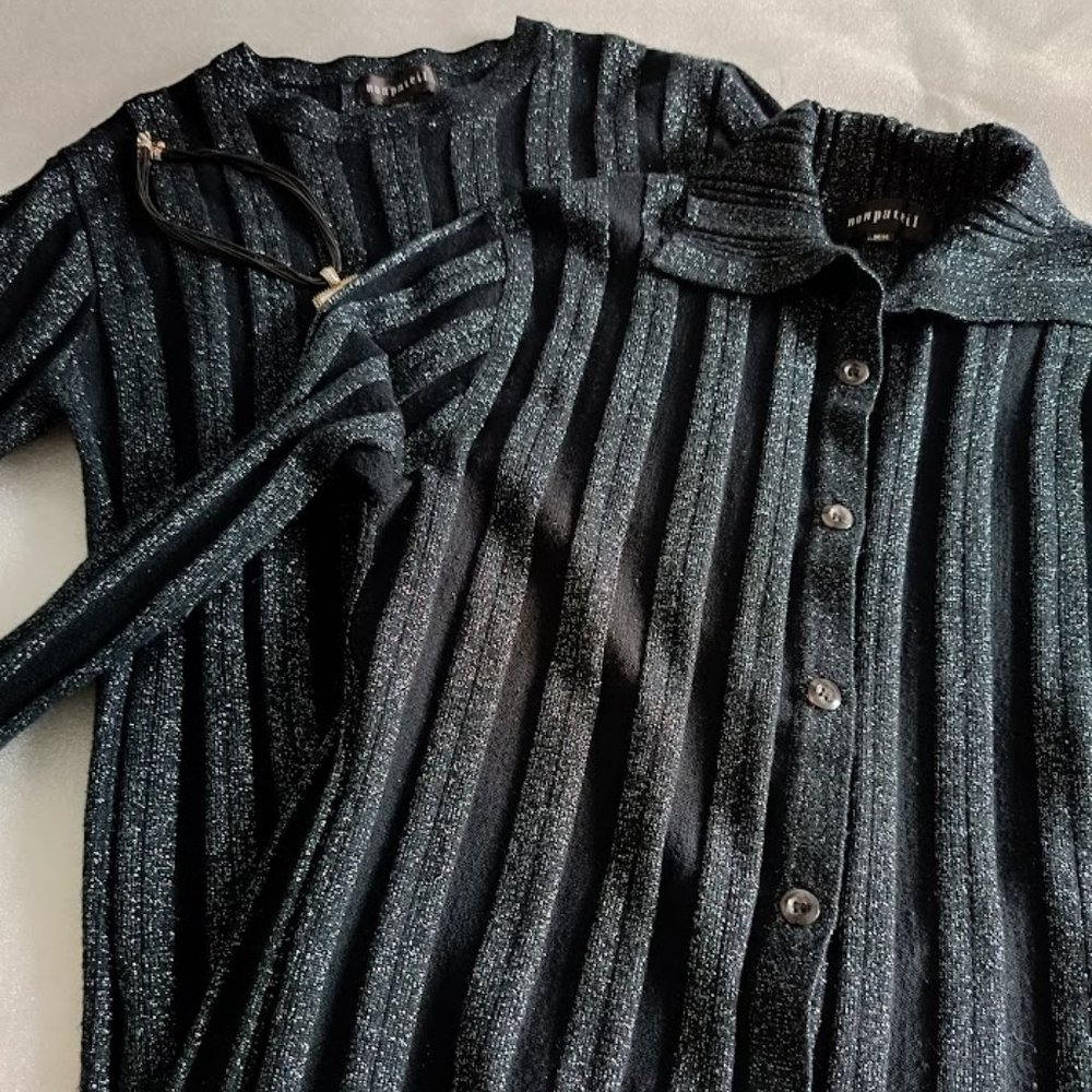M🍁Vintage Knit Black Cardigan & Top/Blouse